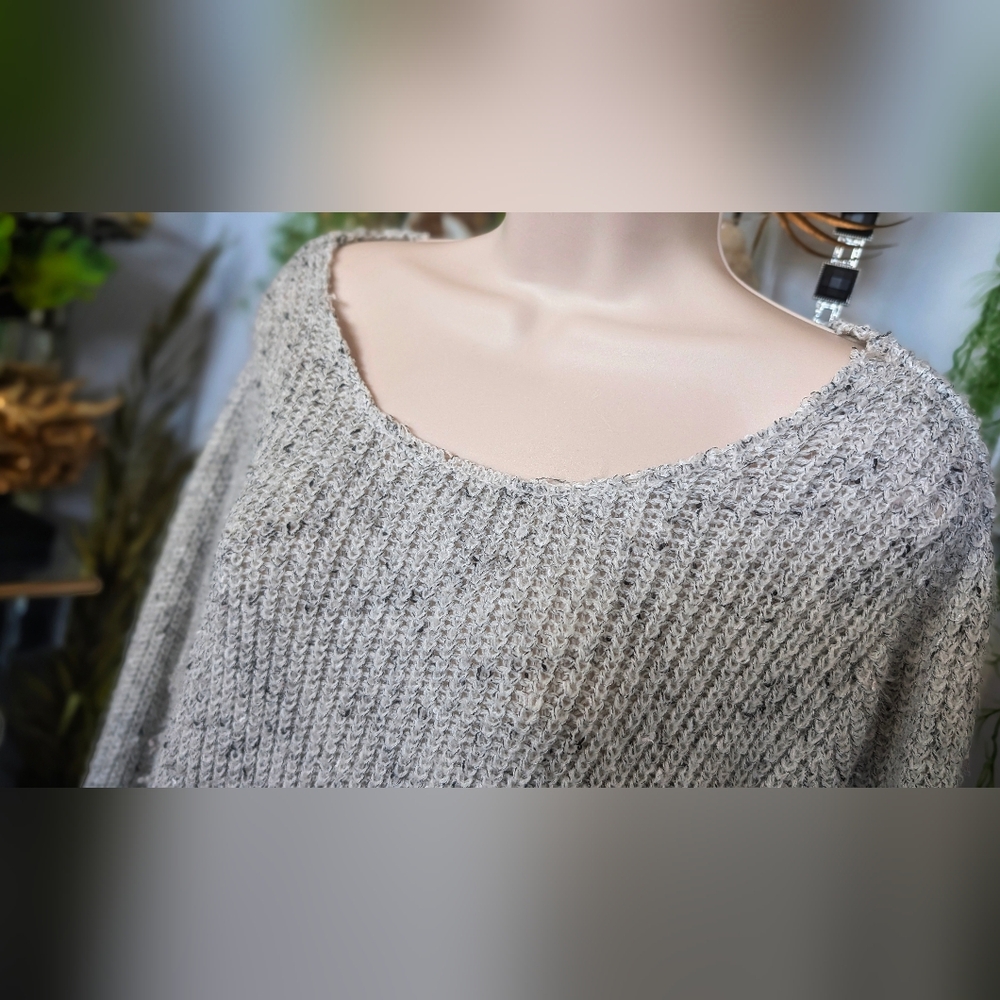 Point Zero Grey Ribbed Sweater XL *FLAW* - Picture 2 of 10